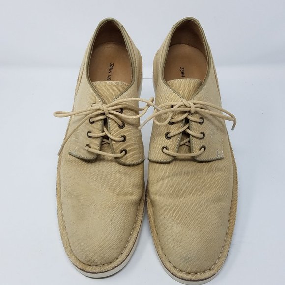 John Varvatos shoes tan canvas lace‎ up oxford 8M main image 9